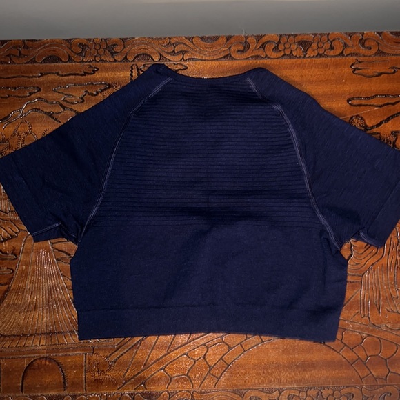 Alphalete gray & blue, crop top, spandex, size Small - Picture 7 of 10